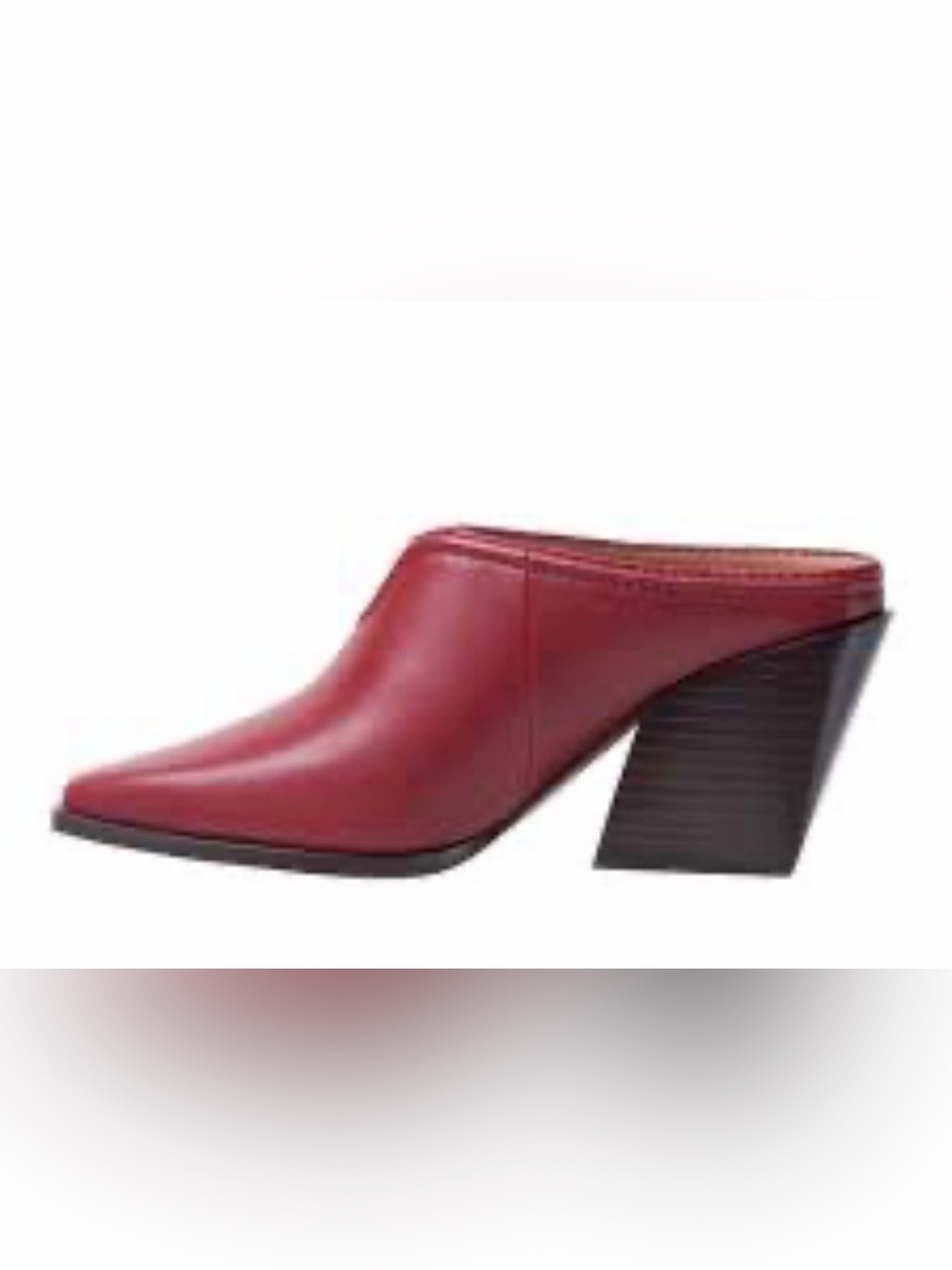Paolo Western Shelley deep red leather Women's Mule Heels 6.5